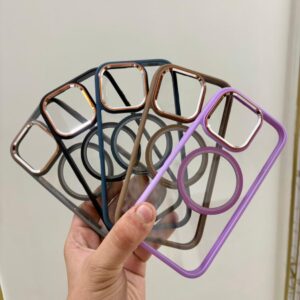Transparent MagSafe Ring Case with Color Border